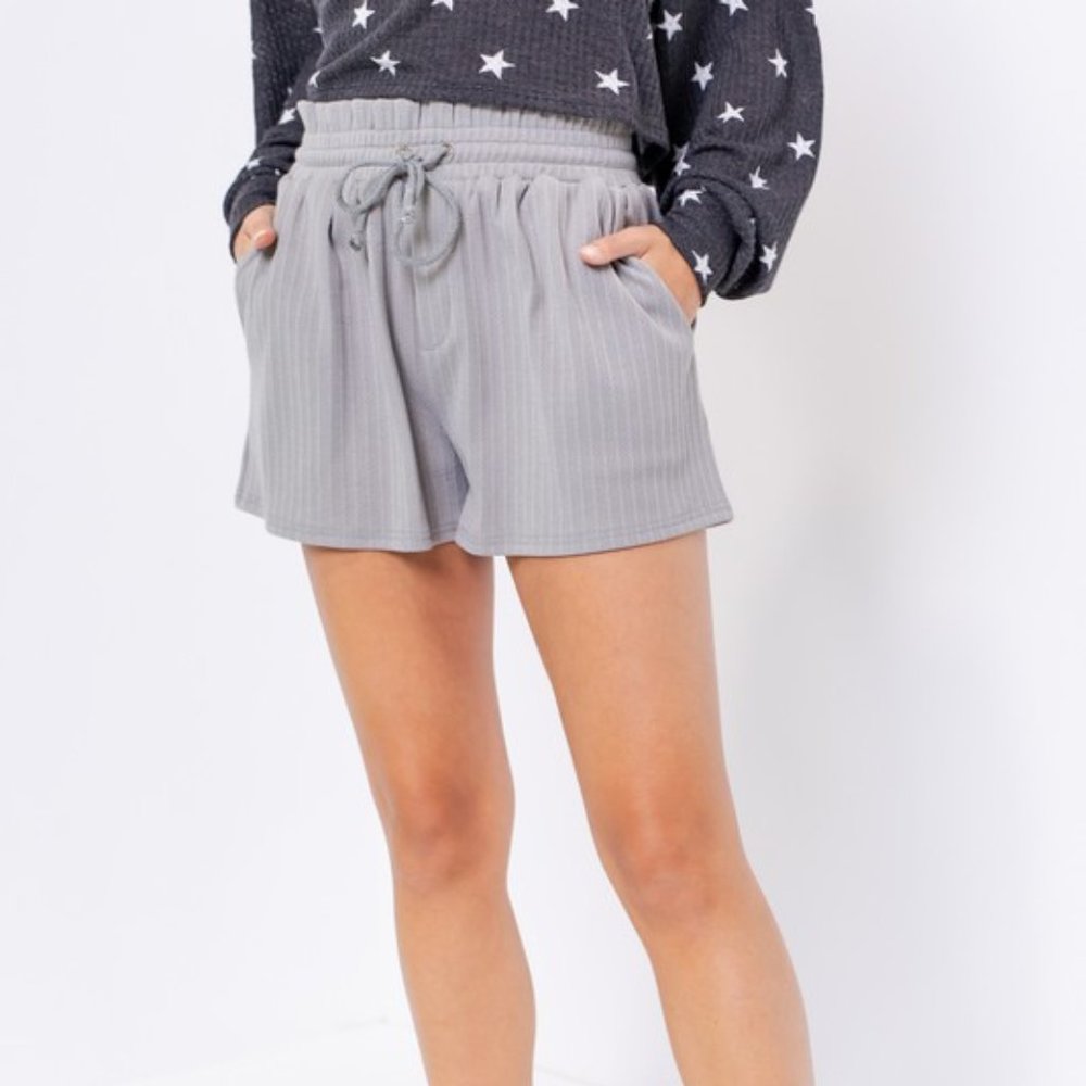 Never Too Late Grey Lounge Shorts